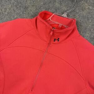 Under Armour Women’s 1/4 Zip Semi-Fitted Fleece Pullover Coral Small EUC 521